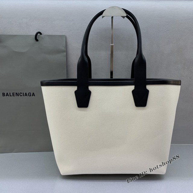 Balenciaga專櫃爆款白色帆布手提包 巴黎世家navy cabas購物袋 fyj1334